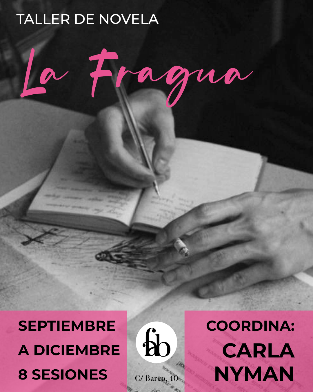 la fragua taller de novela con Carla Nyman en La Fabulosa, librería independiente en Madrid