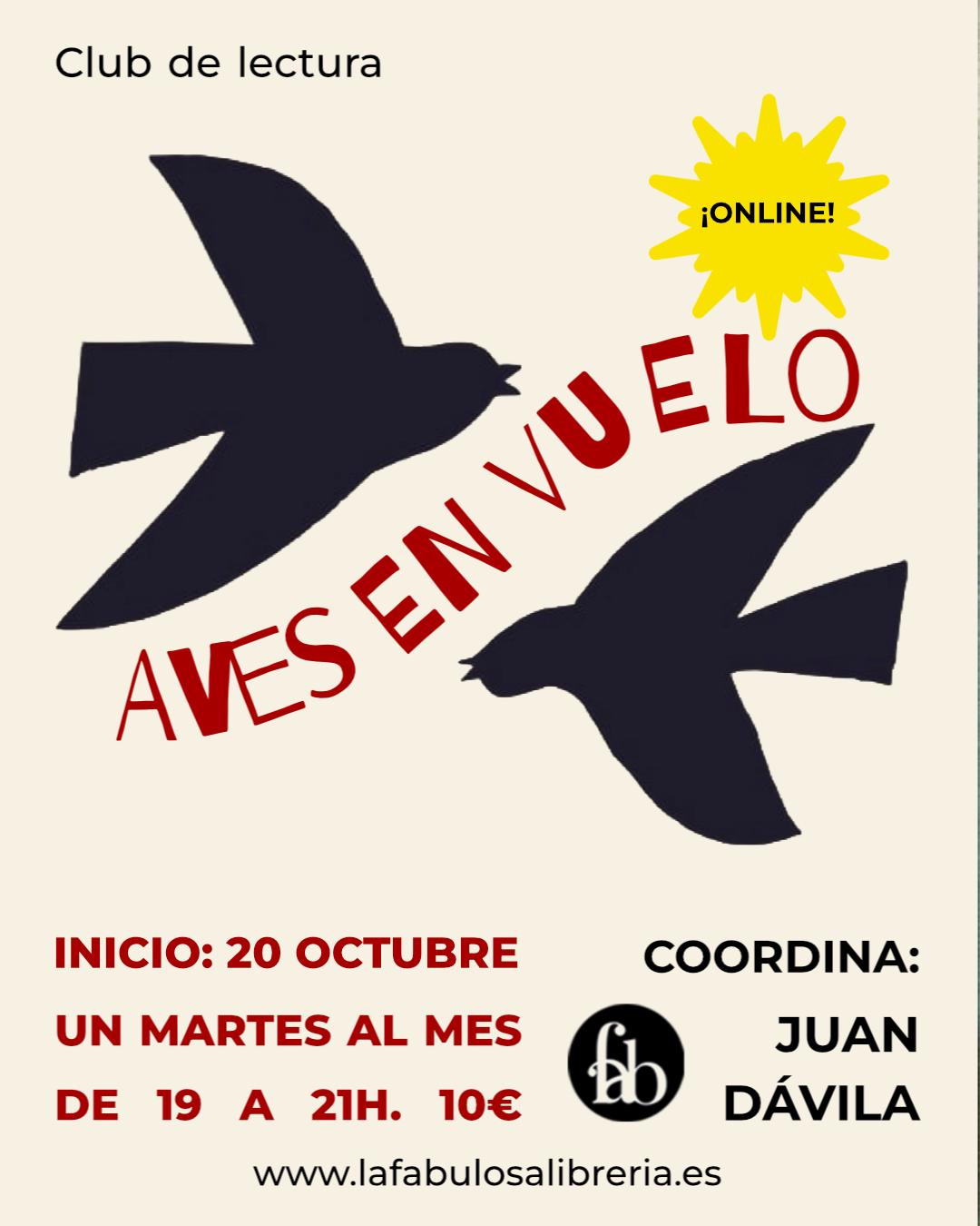 Aves en vuelo club de lectura online